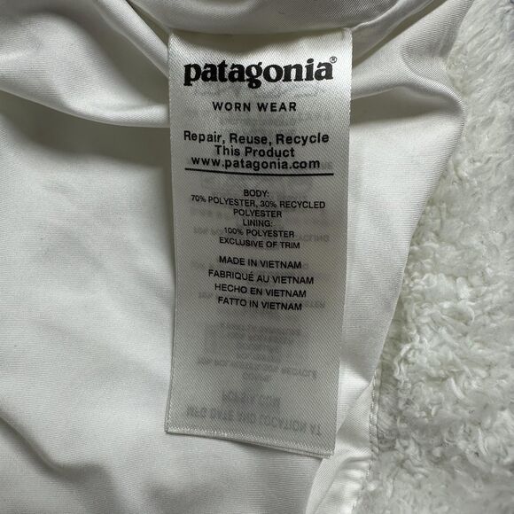 Patagonia Vest Womens XL White Los Gatos Fleece Pockets Sherpa High Pile 25216 - Picture 6 of 12